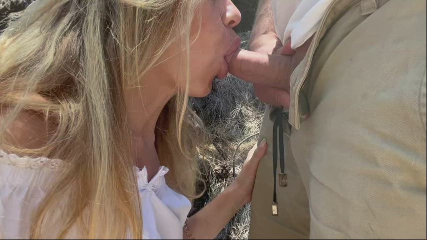 blowjob sperm spunk On melons Cumshot Hotwife Public Porn GIF