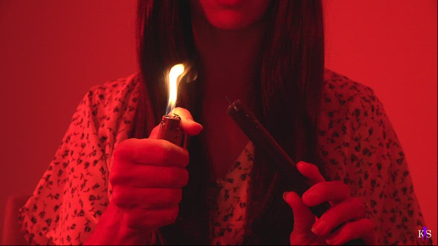 BDSM Bondage Candle Wax Cuckquean Lesbian MILF Role Play Sister wifey Porn GIF